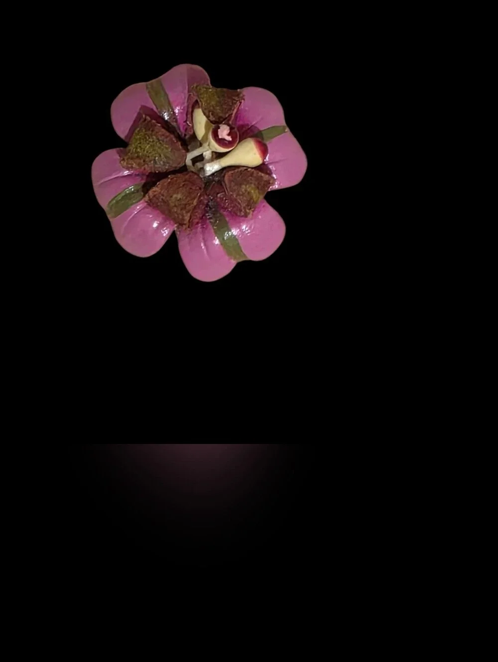 vintage Hinterland Canada handcrafted leather fireweed pink flower lapel tac pin